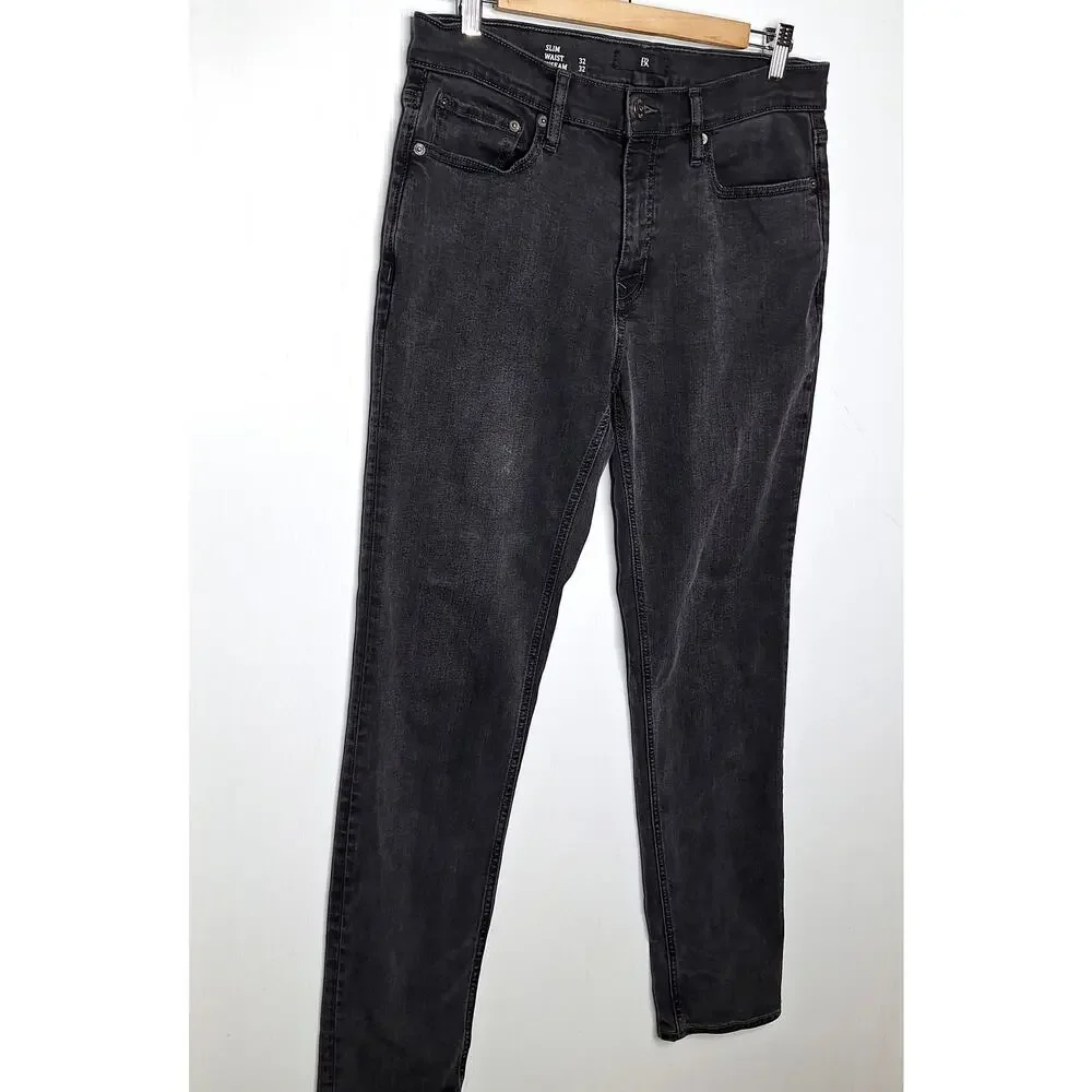 The Luxe Traveler Banana Republic Mens Slim Jeans 32 x 32 Dark Grey Wash Stretch